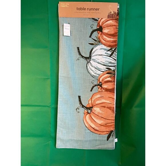 From The Hearth Blue Pumpkin Table Runner Kitchen Towel Bundle - Picture 8 of 10